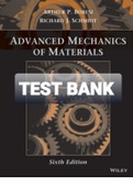 Exam (elaborations) TEST BANK FOR Advanced Mechanics of Materials 6th Edition By Boresi and Schmidt (Solution Manual) 