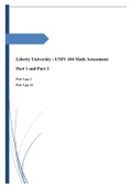 UNIV 104|Math Assessment Part 1 Part 2 - Liberty University