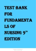 Fundamentals of Nursing (9th Edition by Taylor) Latest Test Bank.