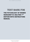 The Psychology Of Women 7th EDITION Margaret W. Matlins Latest Test Banks.