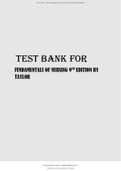 Fundamentals of Nursing 9th Edition by Taylor, Lynn, Bartlett Latest Test Bank.