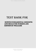 DeWit’s Fundamental Concepts and Skills for Nursing, 5th Edition By Patricia A. Williams Latest Test Bank.