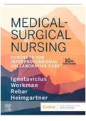 Exam (elaborations) TEST BANK for Medical Surgical Nursing 10th Edition by Ignatavicius Workman Rebar Heimgartner 