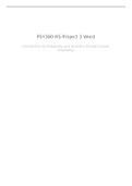 PSY-380 Introduction to Probability and Statistics Project 3