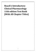 Roachs Introductory Clinical Pharmacology 11th edition testbank