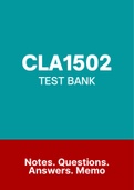 CLA1502 - MCQ Test Bank (2022)