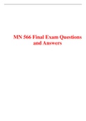MN 566 Final Exam Questions and Answers