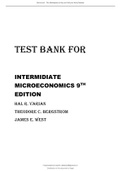 Intermediate Microeconomics A Modern Approach 9th Edition, Hal R Varian Latest Test Bank.