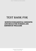 Williams: deWit's Fundamental Concepts and Skills for Nursing, 5th Edition Latest Test Bank.