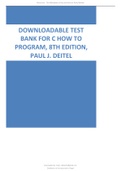 Latest Test Bank for C How to Program, 8th Edition, Paul J. Deitel