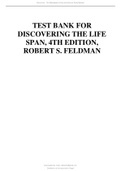 TEST BANK FOR DISCOVERING THE LIFE SPAN, 4TH EDITION, ROBERT S. FELDMAN UPDATED