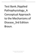 Test Bank For Applied Pathophysiology A Conceptual Approach to the Mechanisms of Disease 3rd Edition Braun Updated