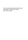 SOC1501 REVISION QUESTIONS AND ANSWERS. VERIFIED Q AND A.