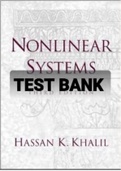 TEST BANK FOR Nonlinear Systems 3rd Edition By Hassan K. Khalil  