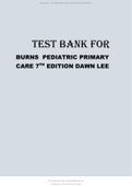 Burns' Pediatric Primary Care, 7th Edition. by Dawn Lee Garzon Latest Updated Test Bank.