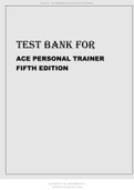 TEST BANK FOR ACE PERSONAL TRAINER FIFTH EDITION by Ascencia Personal Training Exam Prep