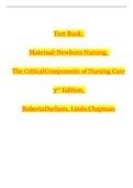 Test Bank for Maternal-Newborn Nursing, The Critical Components of Nursing Care 3rd Edition,  Roberta Durham, Linda Chapman 