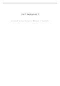Unit 1  Assignment 1 - Exploring Business  P1, P2, P3, M1, M2, D1