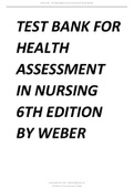 All Chapters Of The Test Bank For Health Assessment in Nursing 6th Edition By Weber.