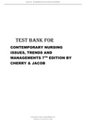 TEST BANK FOR CONTEMPORARY NURSING ISSUES, TRENDS AND MANAGEMENTS 7TH EDITION BY CHERRY & JACOB