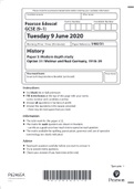 GCSE History Weimar Germany 2020 Edexcel Past Paper