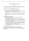 Inleiding Pedagogische Wetenschappen Deeltoets 1 2, UvA