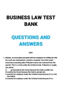 [BSEN] BUSINESS LAW TEST BANK