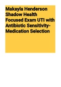 Makayla Henderson Shadow Health Focused Exam UTI with Antibiotic Sensitivity- Medication Selection 