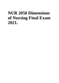 NUR 2058 Dimensions Of Nursing Final Exam