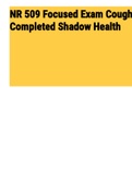 NR 509 Focused Exam Cough Completed Shadow Health (NR509) 