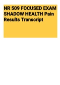 NR 509 FOCUSED EXAM SHADOW HEALTH Pain Results Transcript (NR509) 