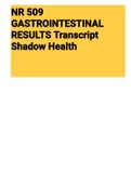 NR 509 GASTROINTESTINAL RESULTS Transcript Shadow Health (NR509) 