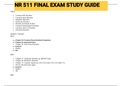 NR 511 FINAL EXAM STUDY GUIDE (NR511) 