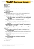 Exam (elaborations) FINA 061 Bloomberg Answers (FINA061) 