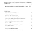 Economics for Political Scientists Lectures Notes (Lectures 1-13) - GRADE 8,5