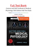 Test bank for Guyton and Hall Textbook of Medical Physiology 13th Edition Hall 