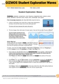 Exam (elaborations) GIZMOS Student Exploration Waves 