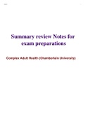 Summary review Notes for exam preparations
