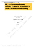 NR 630 Capstone Preview Bullying Executive Practicum Dr. Borre Chamberlain University (NR630) 