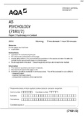 A-LEVEL PSYCHOLOGY PAPER 2 – 7182/2