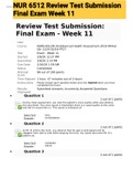 Exam (elaborations) NUR 6512 Review Test Submission Final Exam Week 11 