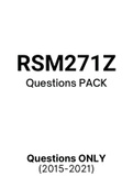 RSM271Z - Exam Questions PACK (2015-2021)