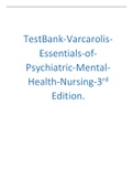 TestBank-Varcarolis-Essentials-of-Psychiatric-Mental-Health-Nursing-3rd Edition