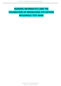 Test Bank Nursing Informatics and the Foundation of Knowledge 4th Edition McGonigle.
