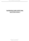 NUR280 ROLE AND SCOPE FINAL QUESTIONS EXAM 3.