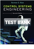 TEST BANK FOR Control Systems Engineering 7th Edition By Norman S. Nice (Solutions Manual to ISBN 9781118170519) 