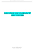 MEDICINE MED SURG MANAGEMENT OF CARE - QUESTIONS