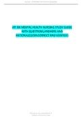ATI RN MENTAL HEALTH NURSING STUDY GUIDE WITH QUESTIONS,ANSWERS AND RATIONALE{100�CORRECT AND VERIFIED} 2021