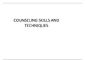 Counseling Skills and Techniques