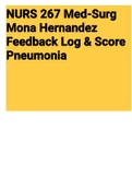 Exam (elaborations) NURS 267 Med-Surg Mona Hernandez Feedback Log & Sc 